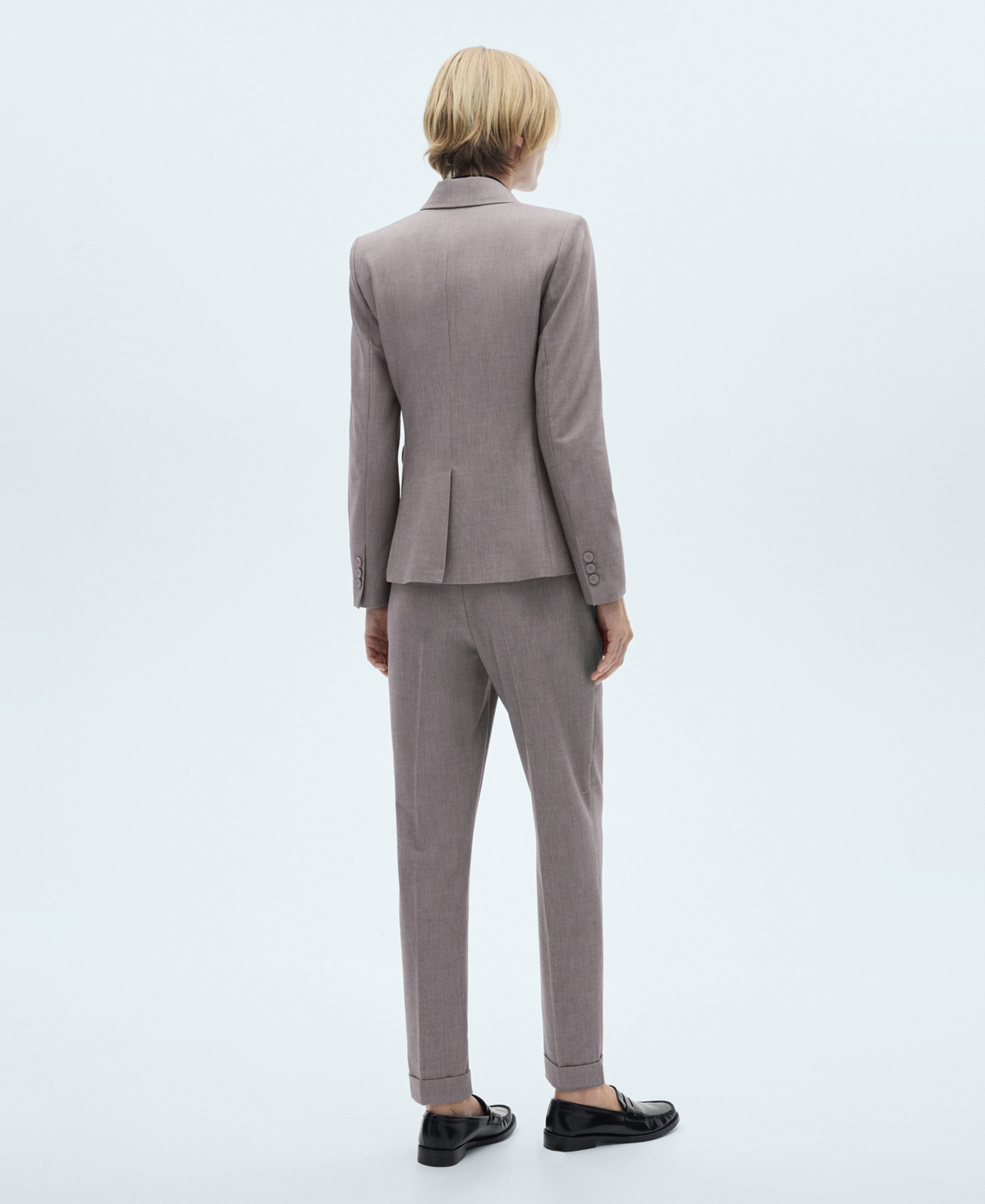 Mango Straight Leg Pants In Gray