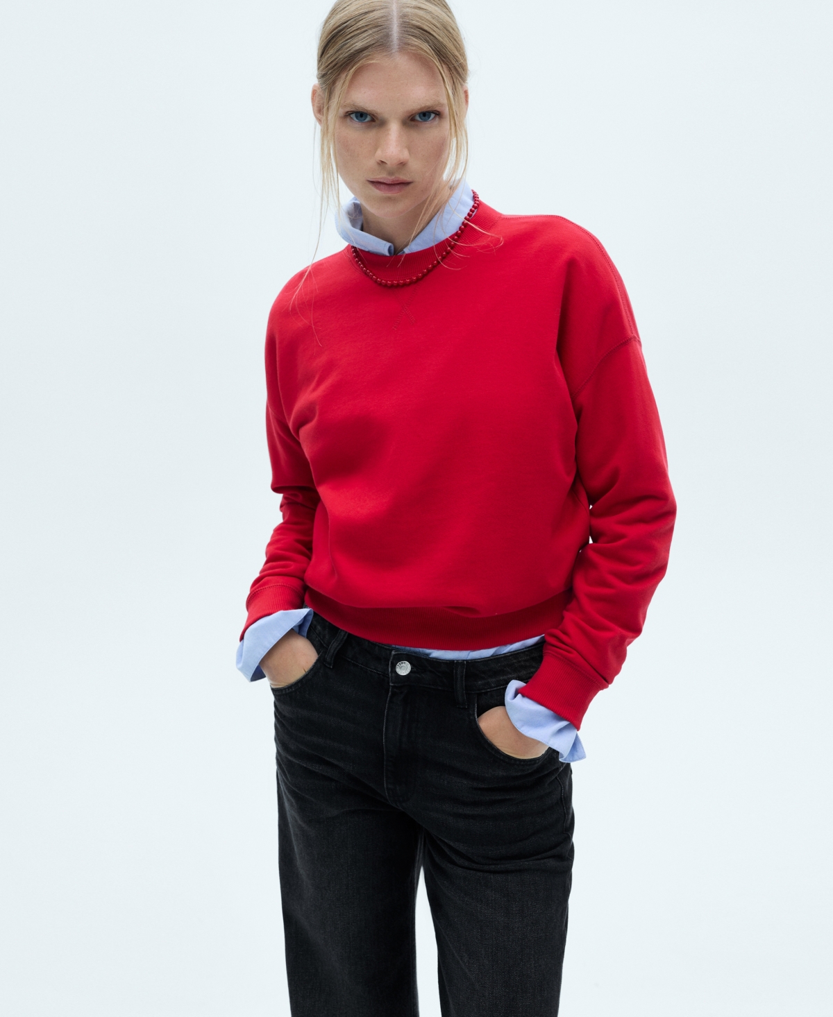 Mango Women's Danila Medium-Rise Wide leg Jeans