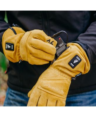 Men's 7V Rugged Leather Heated Work Gloves - Unisex