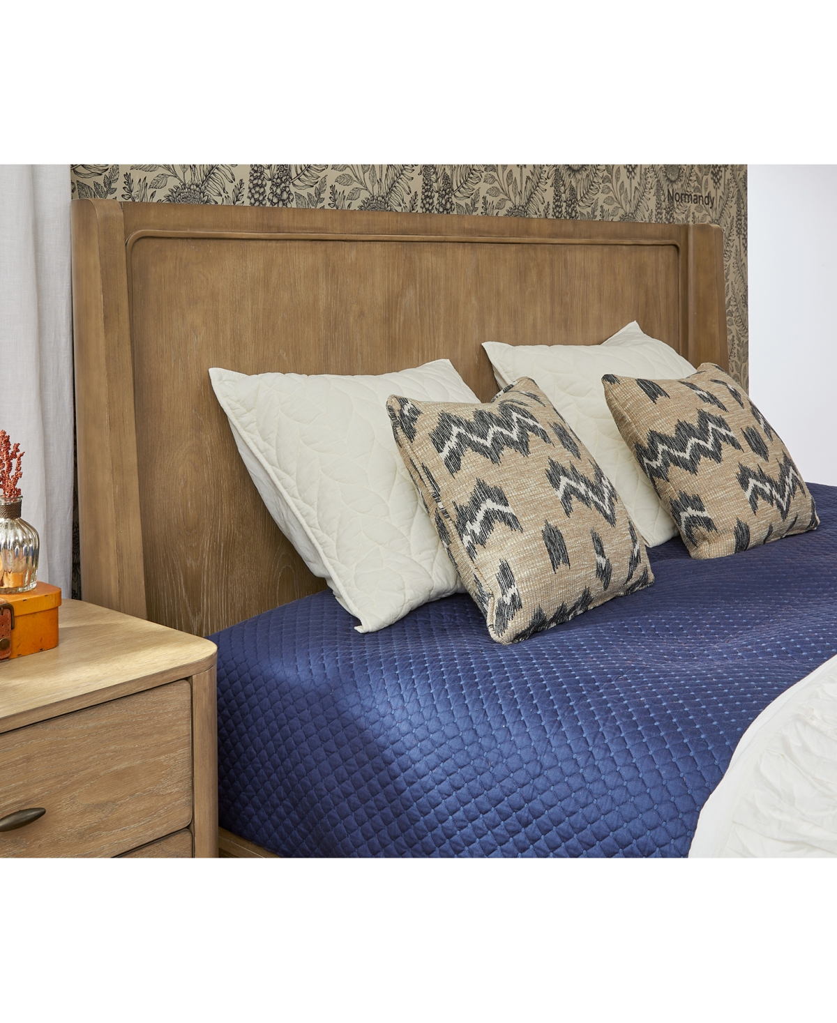 Macy's Nordic Queen Panel Bed In Brown
