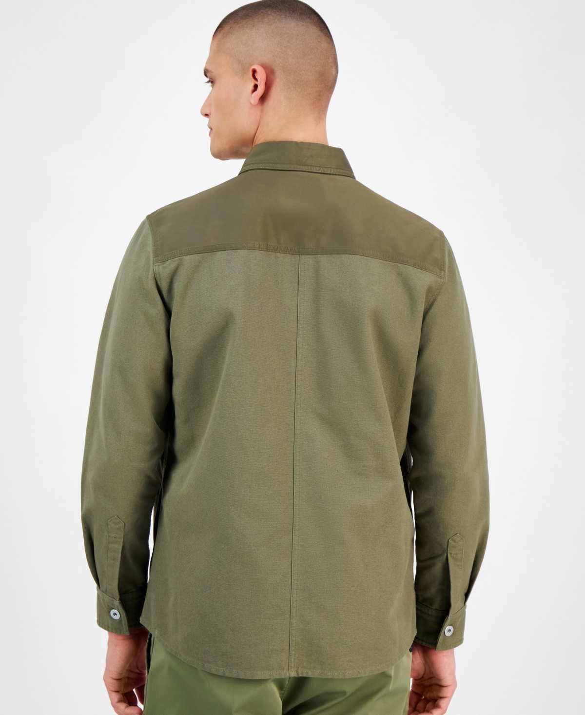 Hugo Boss Men's Ebrido Relaxed Fit Long Sleeve Button-front Overshirt In Green