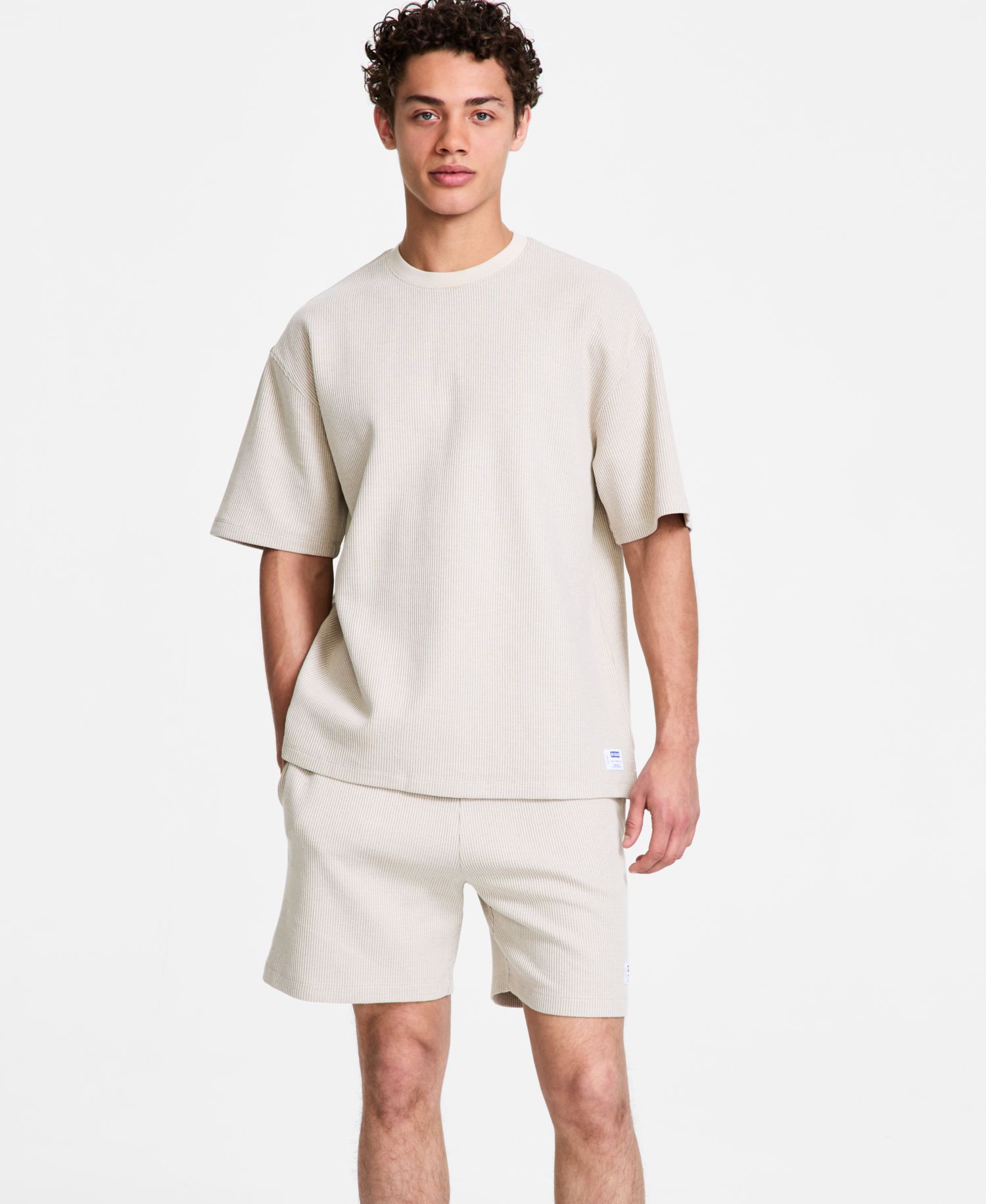 Men's Relaxed Fit Waffle Knit Short Sleeve T-Shirt