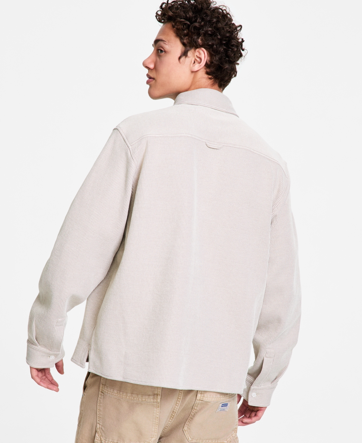 Hugo Boss Hugo By  Men's Oversized-fit Ekynone Overshirt In Open White