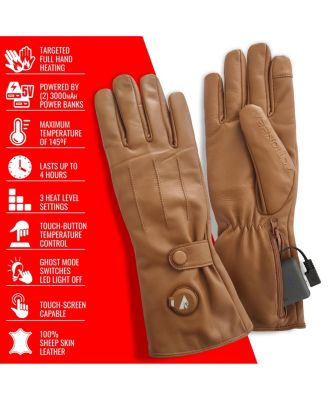 5V Battery Heated Leather Dress Glove - Women's - Tan - XS