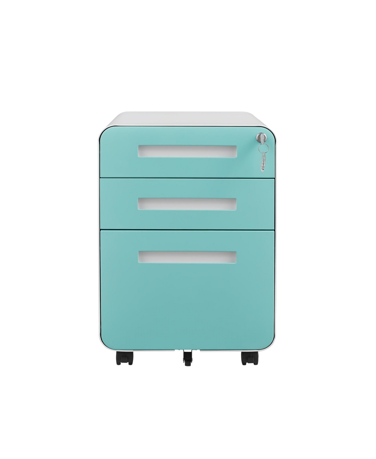 Boyel Living 3 Drawer Mobile File Cabinet Under Desk Office Versatile Storage Cabinet for Legal/Letter/A4 Files, 5 Wheel Design Anti-Tilting - Green W