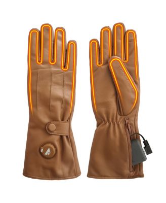 Men's 5V Battery Heated Leather Dress Glove Tan - XXL