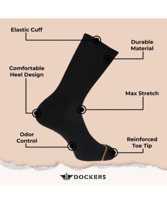Men's Performance Socks - 6 Pairs Athletic and Dress Crew Socks