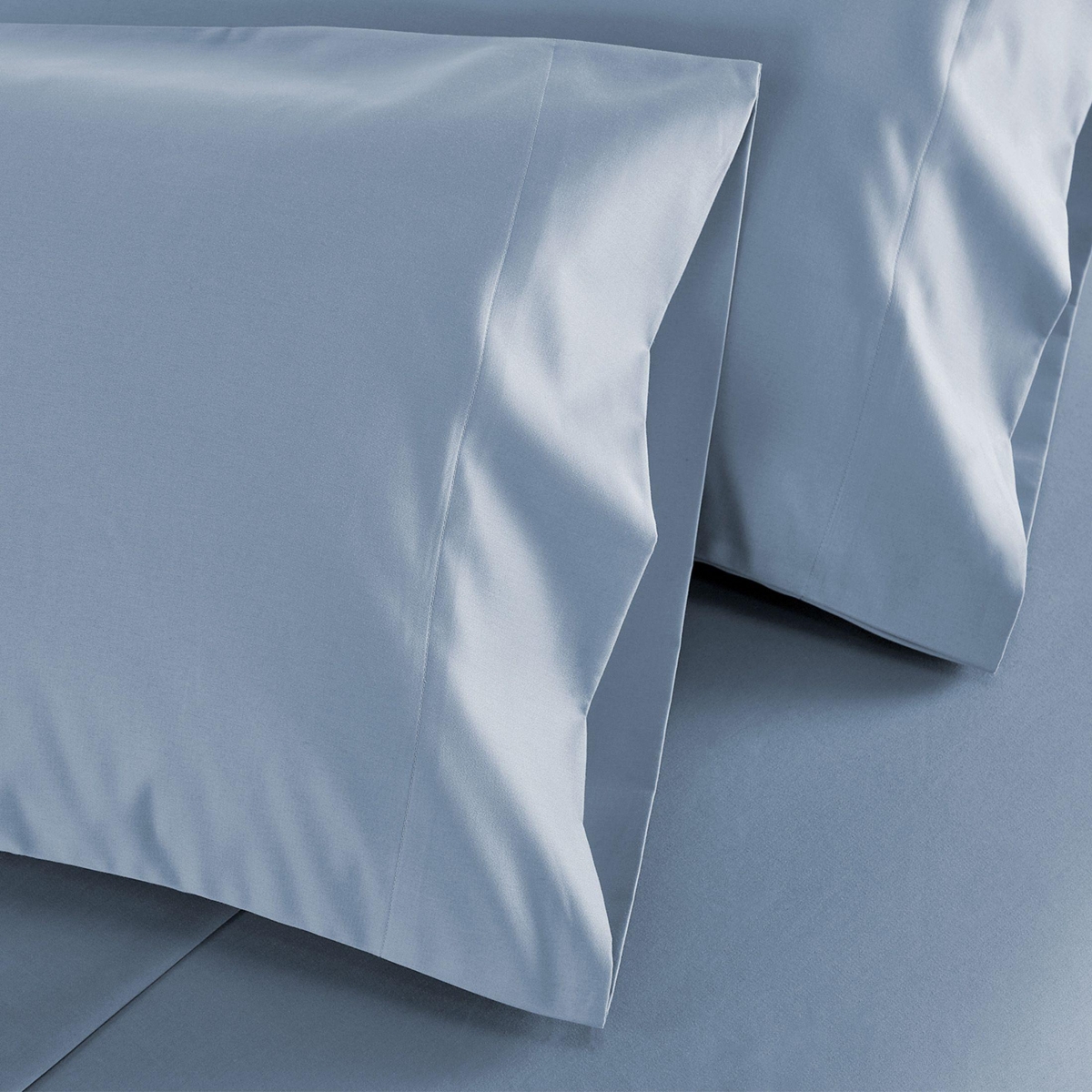 California Design Den Luxury 1000 Thread Count / Standard Pillow Cases Set of 2 - 100% Cotton Sateen, Smooth and Crisp Premium Pillow Cases - Bl