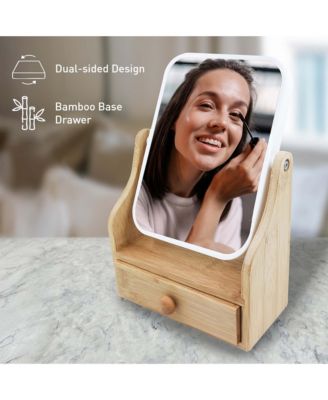 Beauty Essentials Set – Studio Makeup Brush Set, Multi-Shape Sponges, and Dual-Sided Vanity Mirror with Base