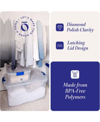 31 Qt Heavy Duty Clear Plastic Latching Stackable Storage Containers, 4 Pk