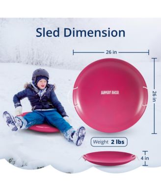 ProDisc 26" Metal Saucer Sled with Rope Handles, Pink (2 Pack)