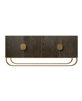Boyel Living 4-Door Buffet Cabinet with U-Shaped Stainless Steel Legs ...
