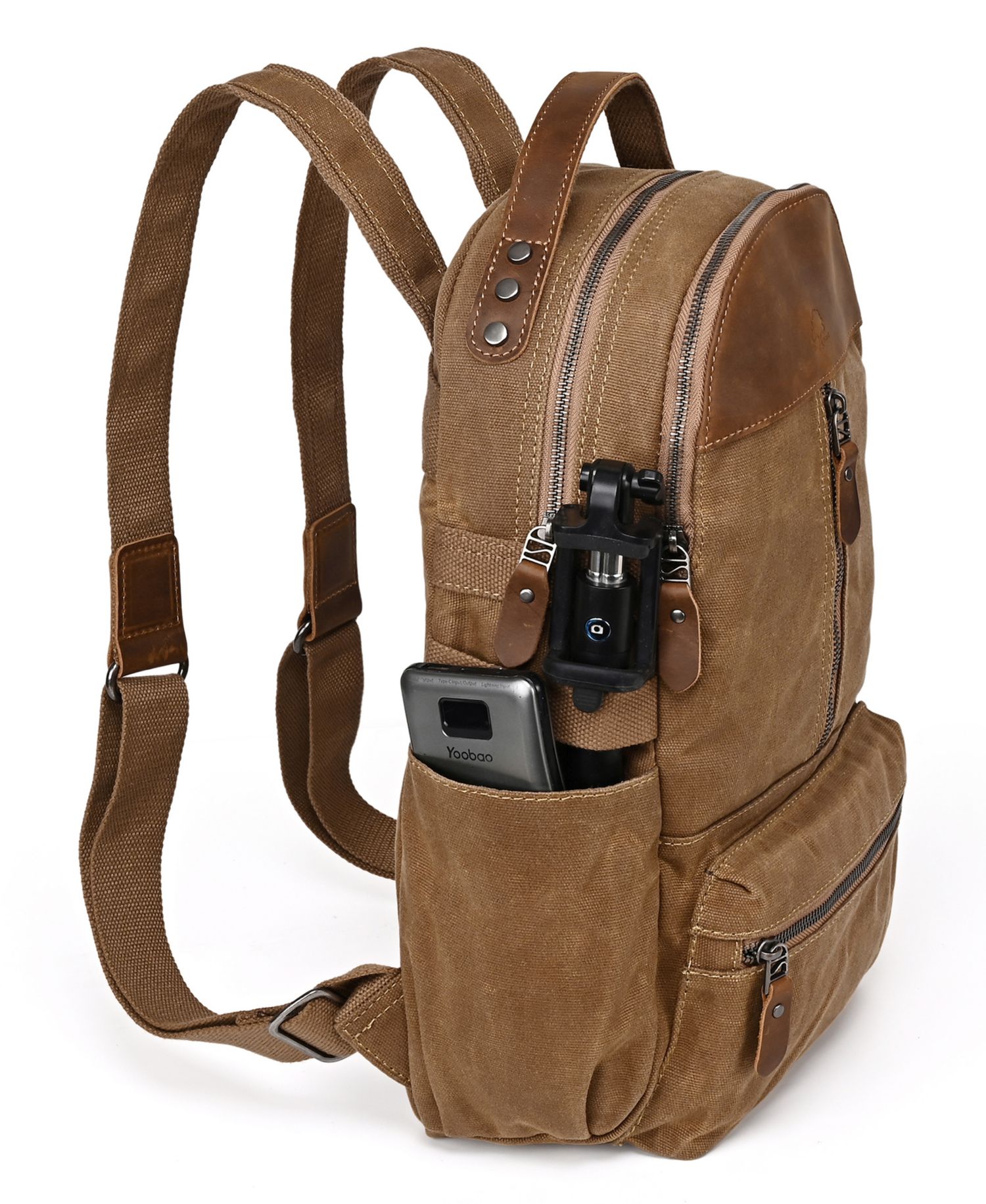 Mountain Leaf Utility Bee-Wax Canvas Backpack