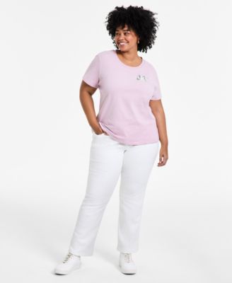 Levi's Levis Trendy Plus Size Perfect Tee Straight Leg Jeans