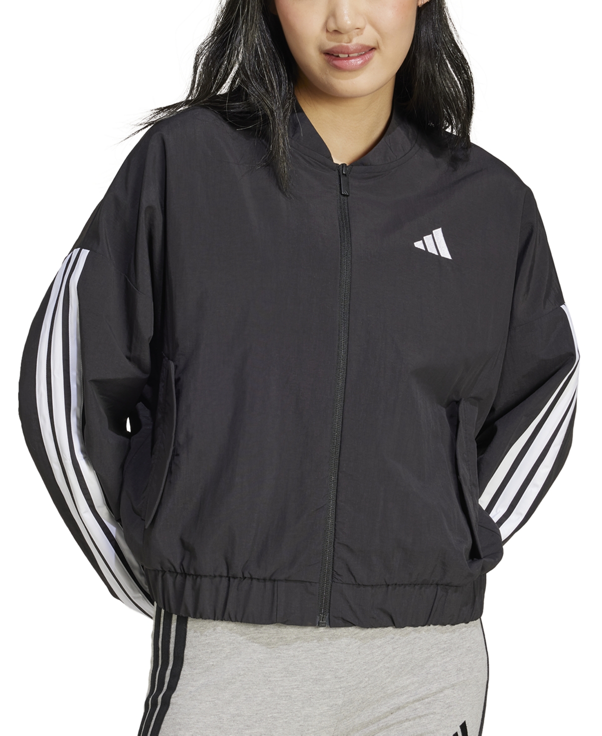 Women's Essentials 3-Stripes Lifestyle Bomber Jacket - Semi Lucid Fuchsia