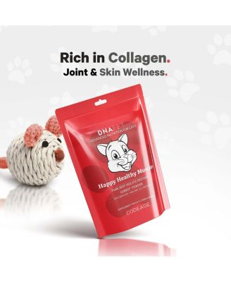 Happy Healthy Muscles Supplement for Cats - Grass-Fed Beef Protein Powder - Collagen & Amino Acid-Rich - Pure Beef Isolate - Suitable for All Life Stages - Unflavored, Non-GMO - 10.58 Oz