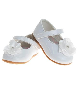 Infant Girls Hook and Loop Flowery Dress Shoes