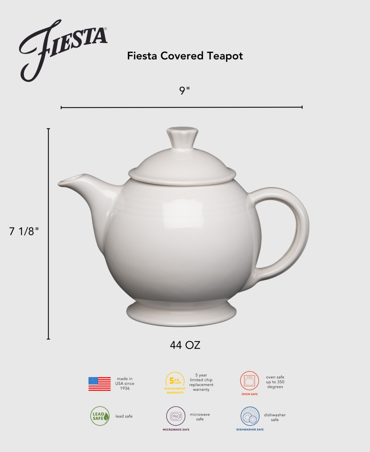 Fiesta Botanical Floral 44 Oz. Covered Teapot In Botanical Floral