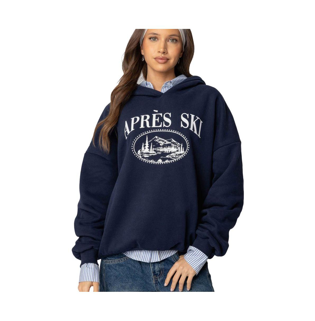Women's Apres Ski Oversized Hoodie - Navy