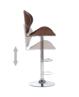 Bar Stool Black Faux Leather