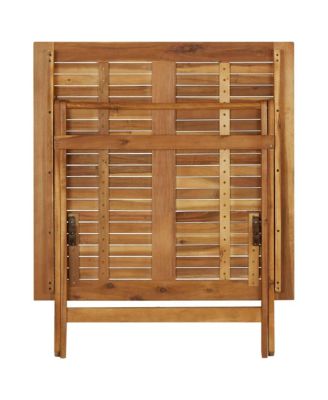 Folding Patio Table 35.4"x35.4"x29.5" Solid Acacia Wood
