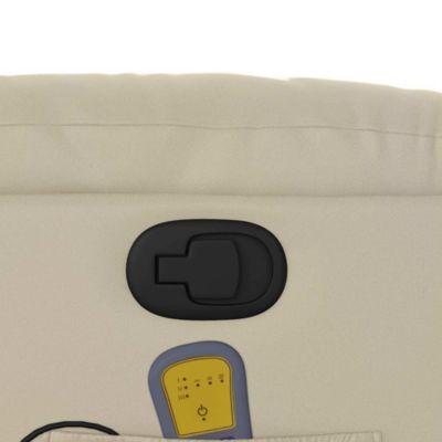 Massage Recliner Chair Cream Faux leather Standard Recliner Size