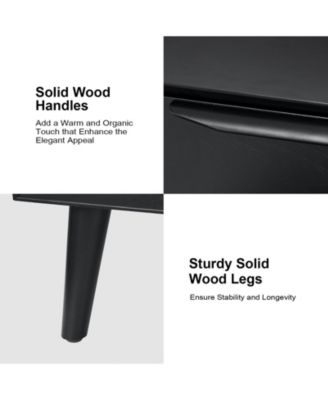 Zahira Mid-Century Modern 3 - Drawer Accent Chest with Solid Wood Handles and Legs