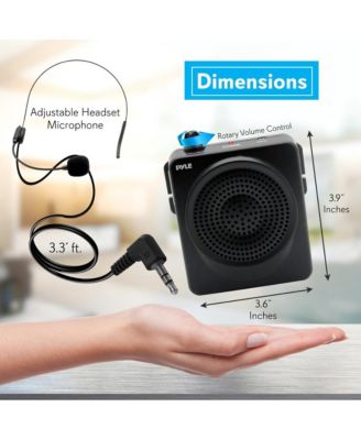 Compact Portable PA System with Headset Microphone, Rechargeable Battery, and MP3 Playback (Black