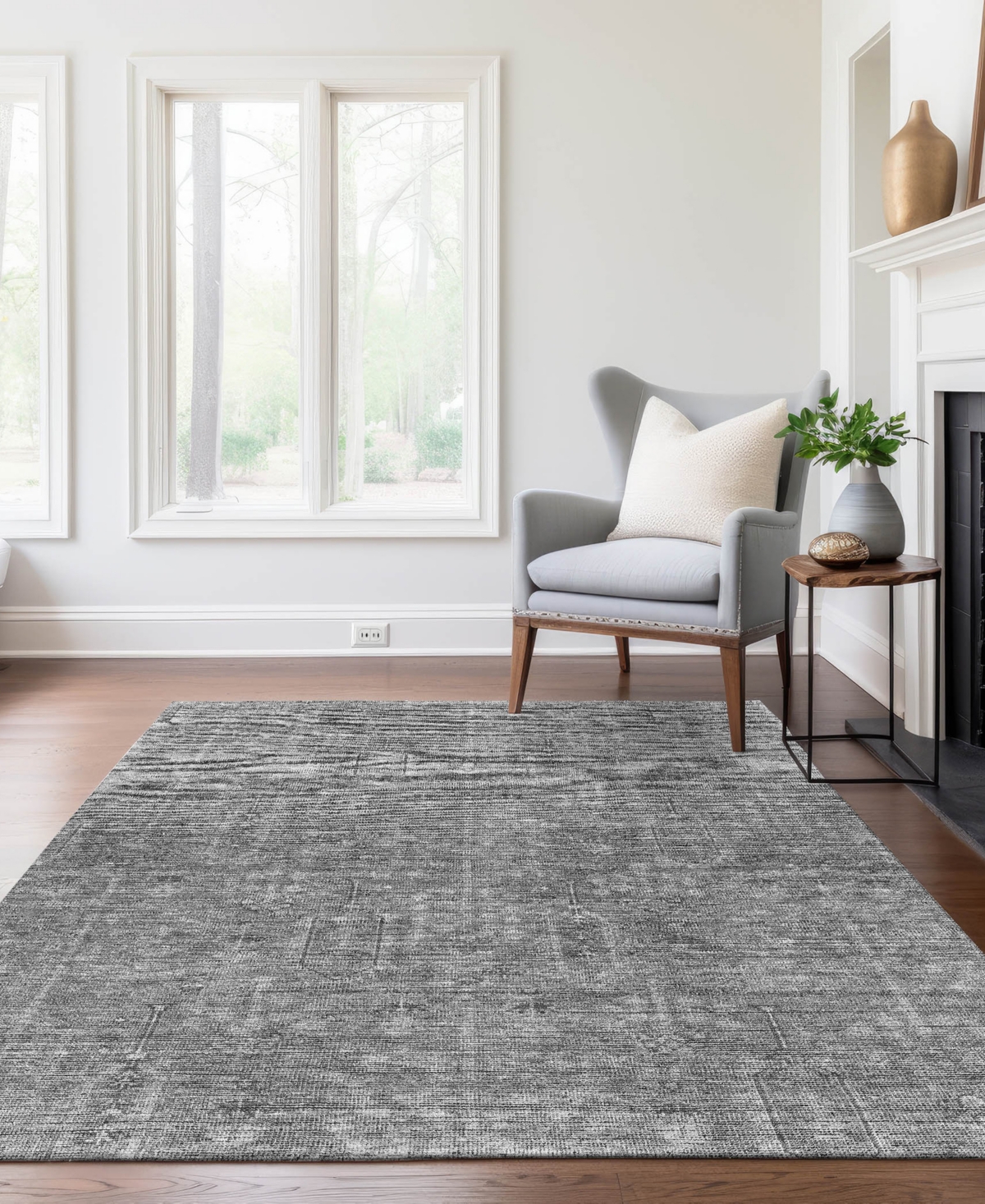 Addison Chantille Machine Washable Acn790 2'6''x3'10'' Area Rug In Gray