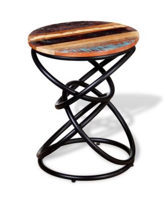 End Table Multicolor Solid reclaimed wood top Medium Durable