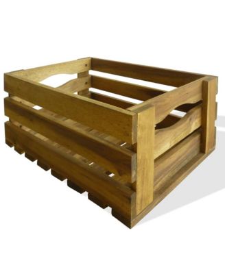 Apple Crate Set 2 Pieces Solid Acacia Wood