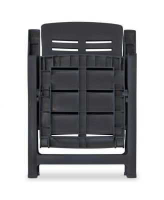 Reclining Patio Chairs 2 pcs Plastic Anthracite