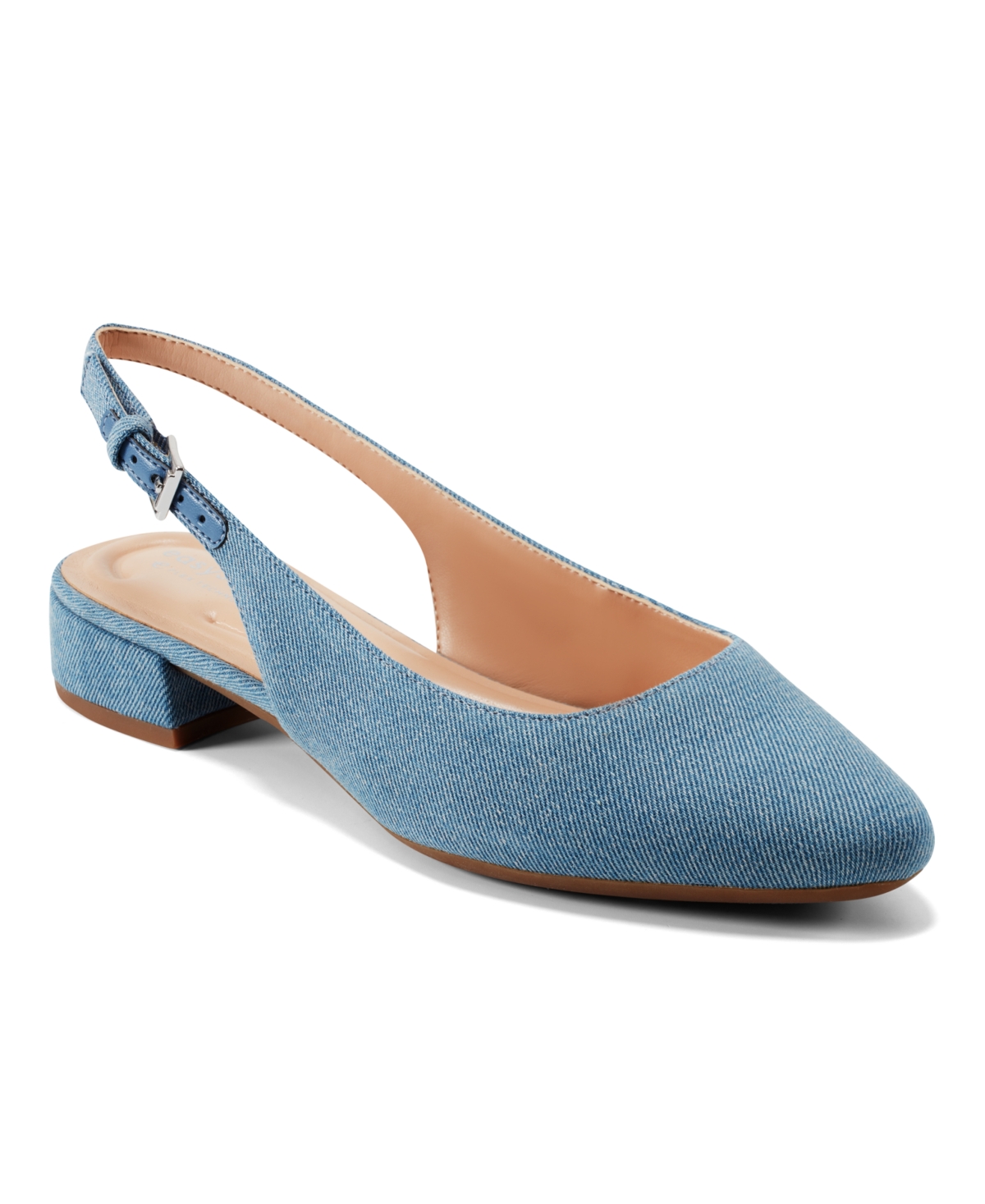 Easy Spirit Women's Cassius Eflex Low Block Heel Slingback Pumps In Blue Denim
