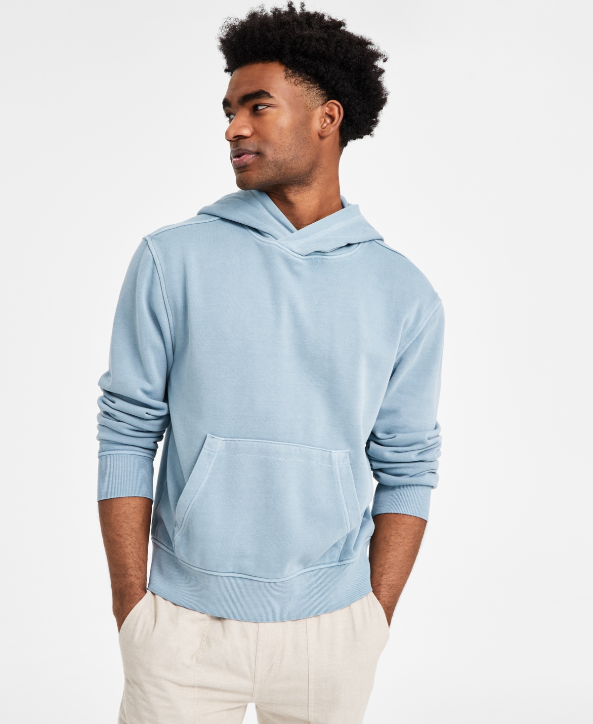 Shop Sun + Stone Men's Heritage Regular-fit Hoodie, Exclusively At Macy's In Blue Hail