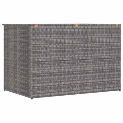 Outdoor Storage Box Grey PE Rattan 59.1x39.4x39.4 in