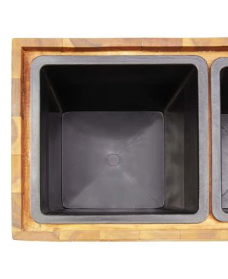 Raised Bed Brown Solid Acacia Wood Medium Planters