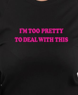 Plus Size Too Pretty Graphic Crew Neck Top