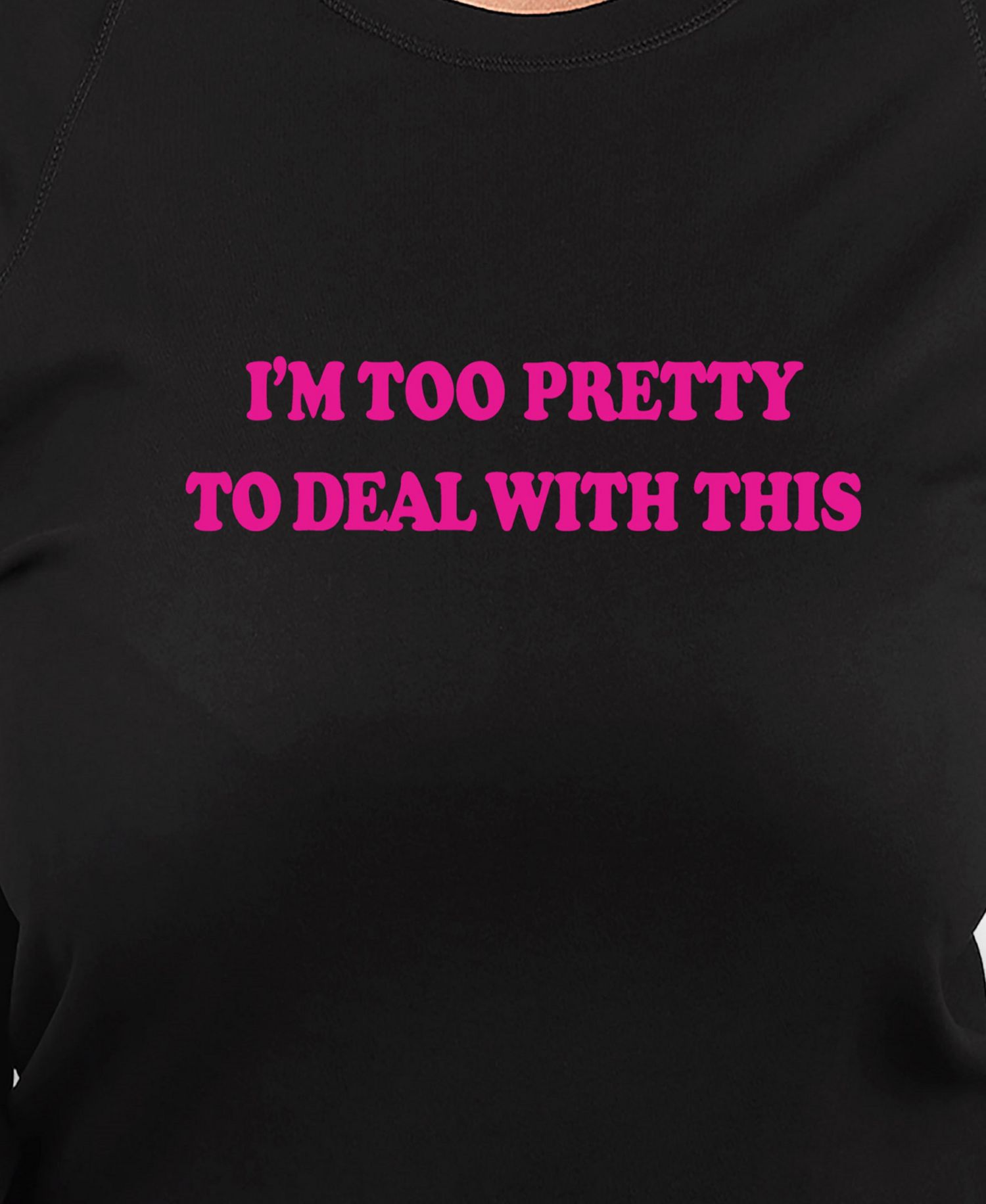 Plus Size Too Pretty Graphic Crew Neck Top