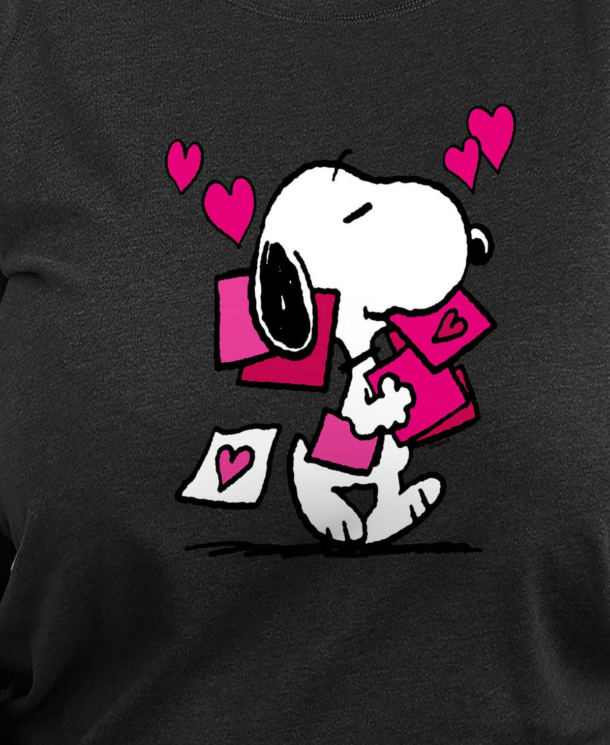HYBRID APPAREL PLUS SIZE PEANUTS SNOOPY VALENTINES DAY GRAPHIC CREW NECK TOP