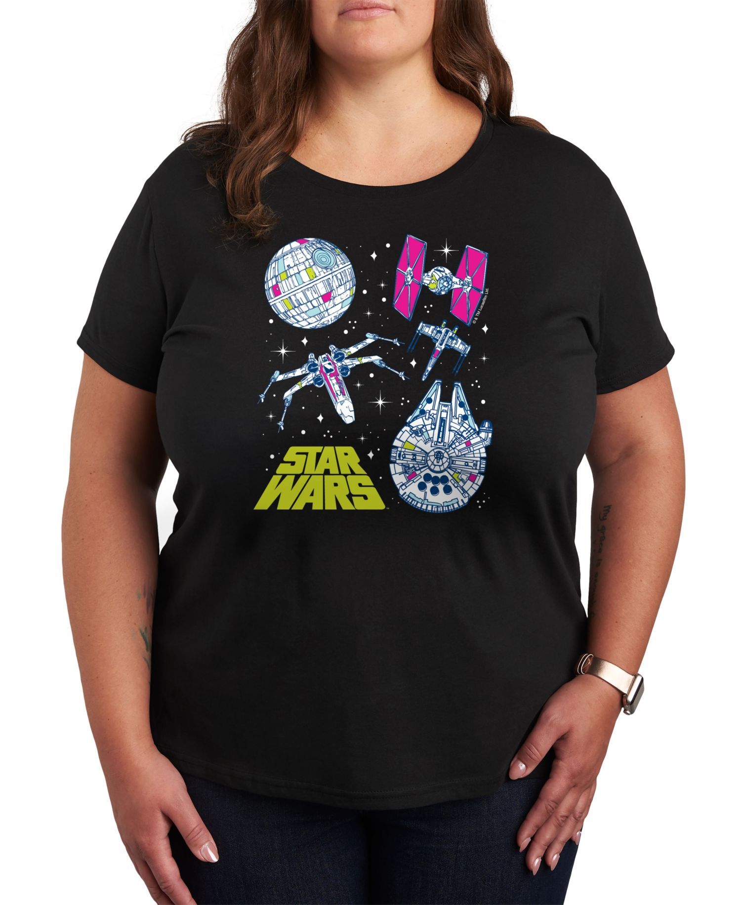 Plus Size Trendy Star Wars Classics Graphic Crewneck T-Shirt
