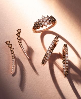 Chocolate Ombr&eacute; Diamond Ear Climbers (7/8 ct. t.w.) in 14k Rose Gold