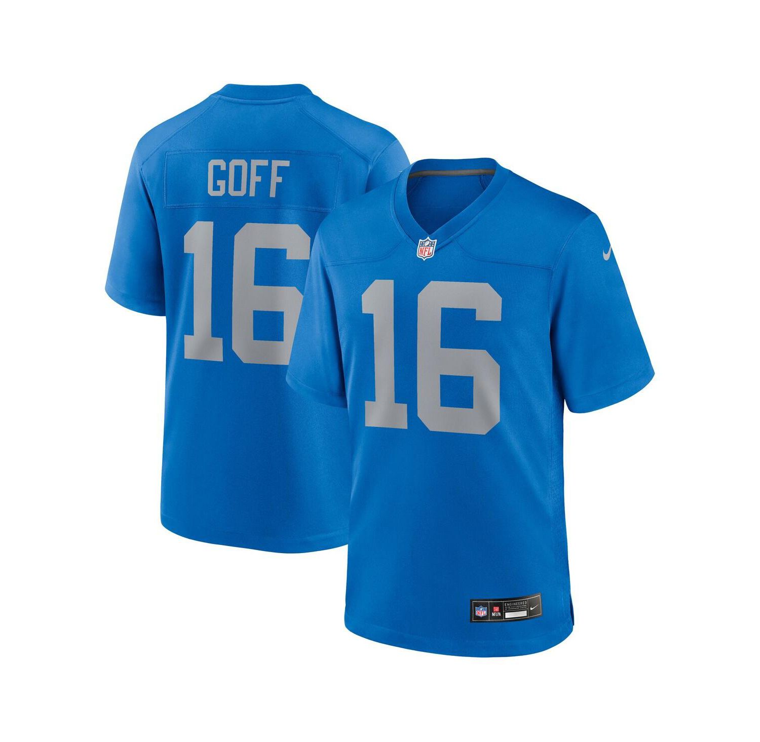 Men's Jared Goff Blue Detroit Lions Alternate Game Jersey