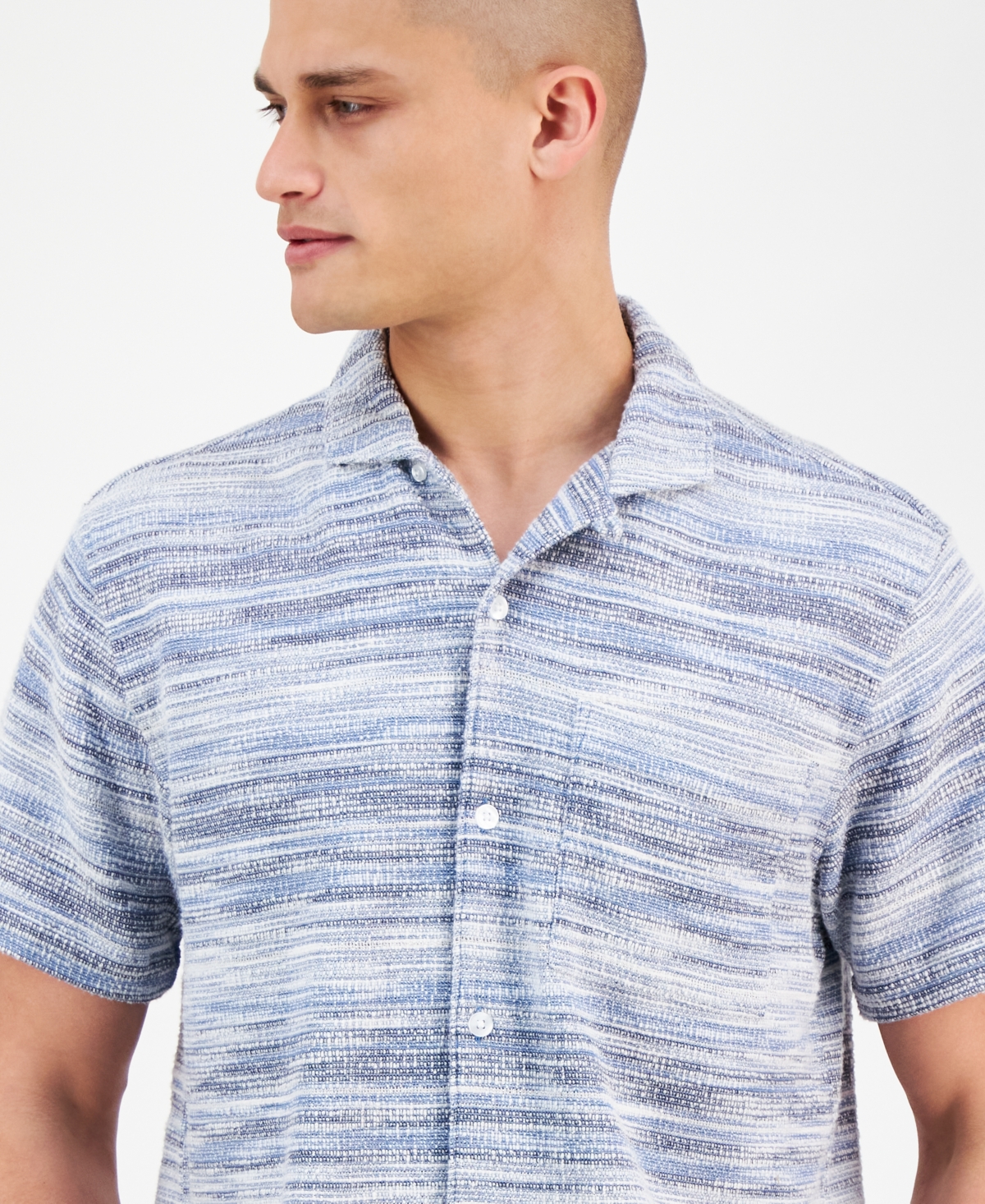 Shop Sun + Stone Men's Eddie Shirt, Exclusively At Macy's In Basic Navy