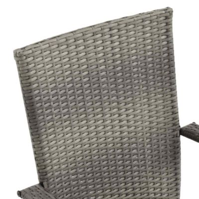 Dining Chair Set of 6 Grey PE rattan, powder-coated steel