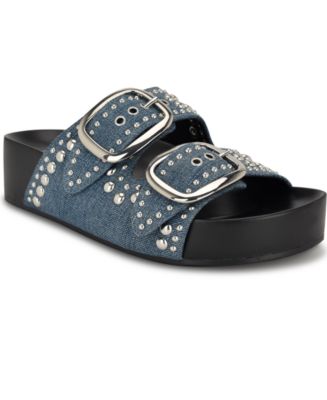 Nine West Women's Flinne Studded Double Buckle Sandals - Macy's