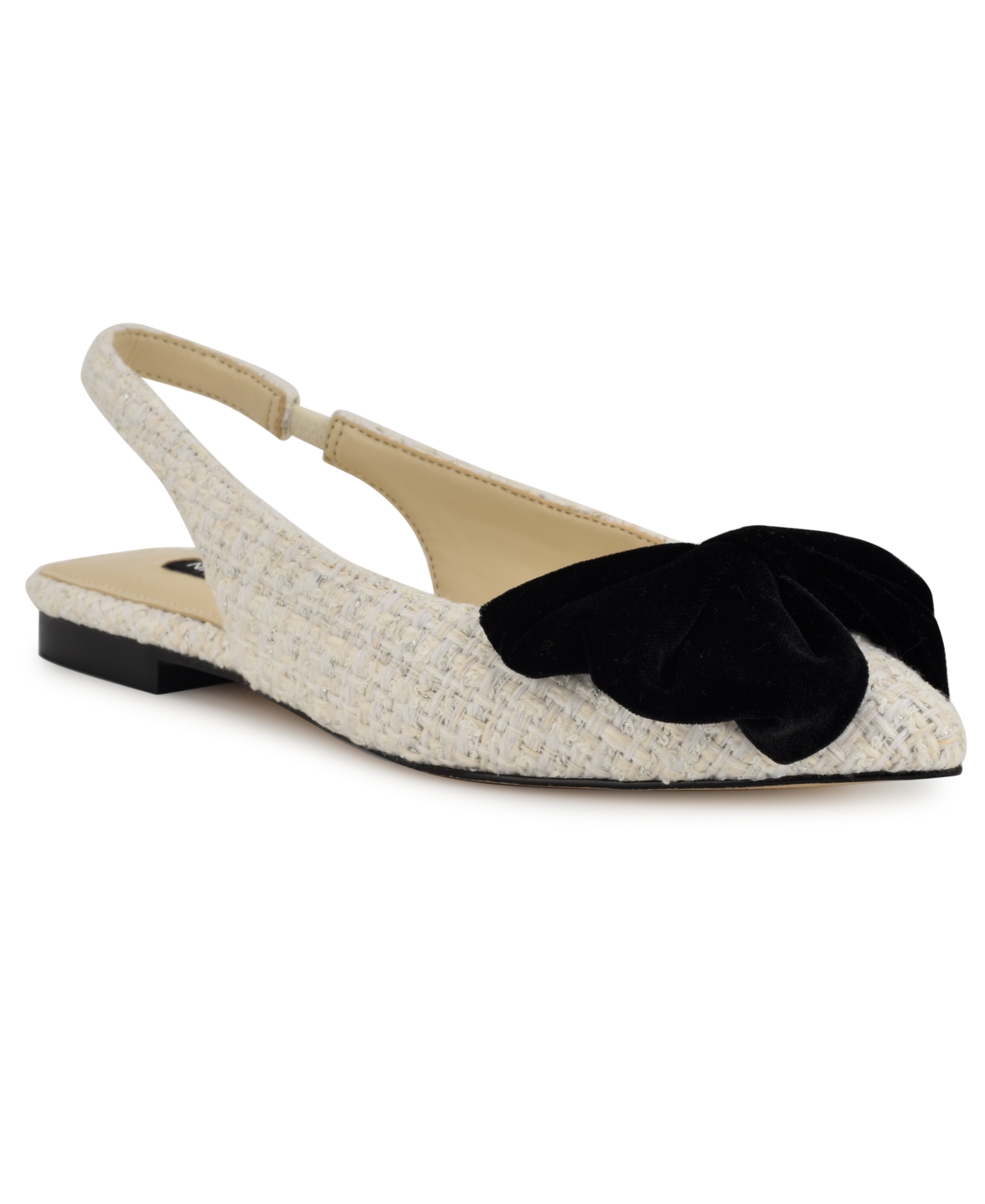 Women's Junnie Bow Slingback Dress Flats - Cream Leopard Calf Hair