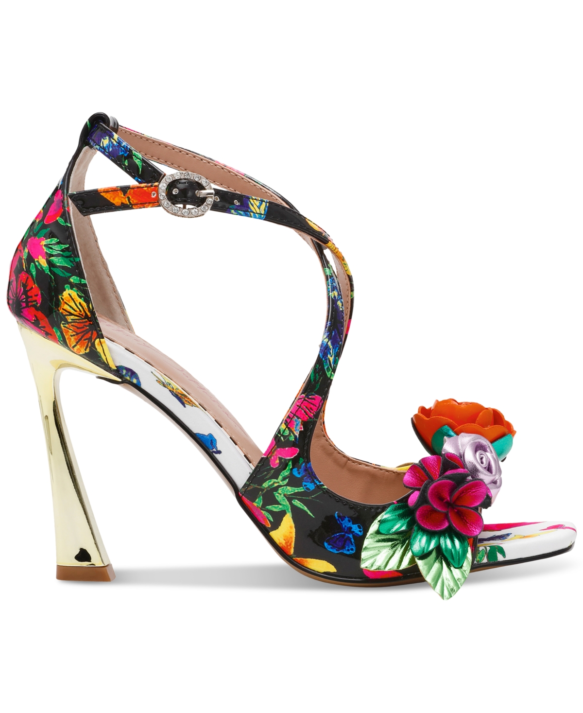 BETSEY JOHNSON WOMEN'S MIKAH FLORAL STILETTO DRESS SANDALS 