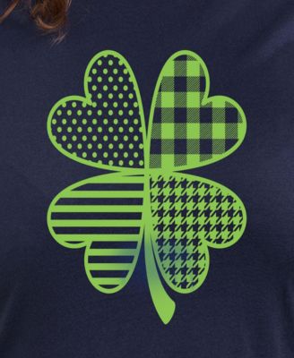 Plus Size Trendy Patterned Shamrock Graphic Crew Neck T-Shirt