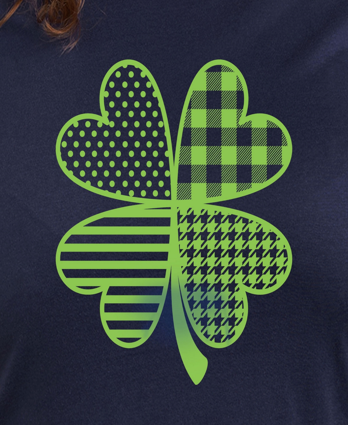 Hybrid Apparel Plus Size Trendy Patterned Shamrock Graphic Crew Neck T-shirt In Blue
