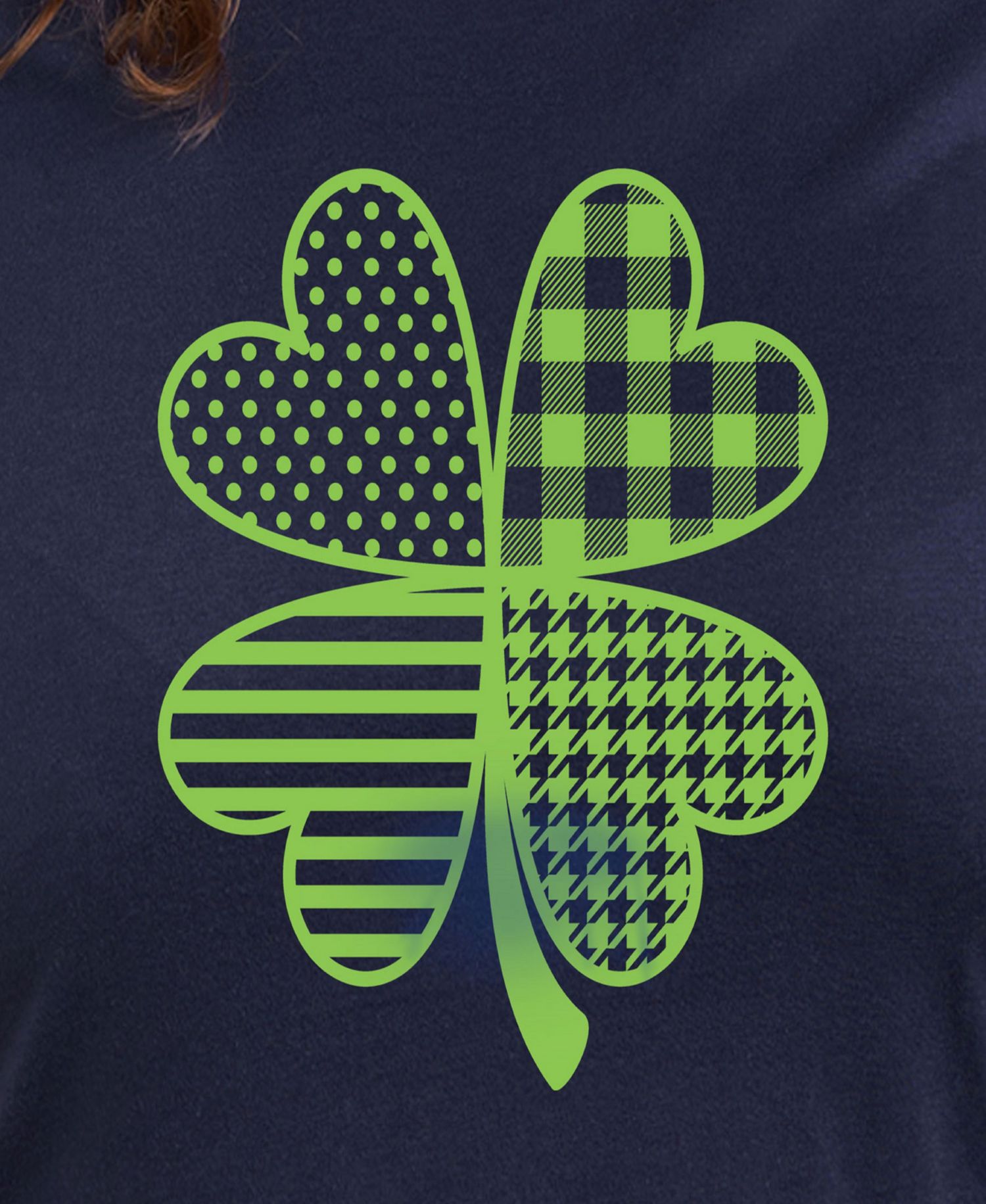 Plus Size Trendy Patterned Shamrock Graphic Crew Neck T-Shirt